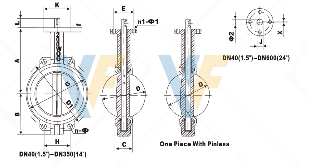 EPDM Lined Wafer Butterfly Valve