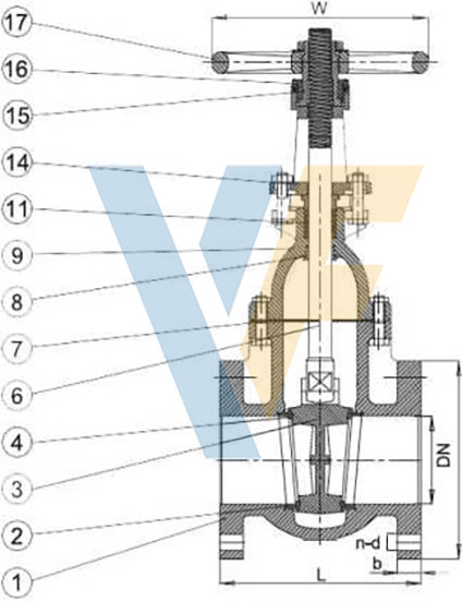 OS&Y Cast Iron Gate Valve, 150LB