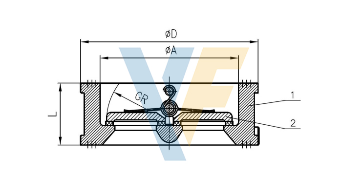 Bronze wafer check valve