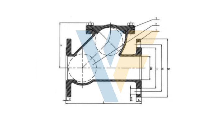 Ball check valve flange end