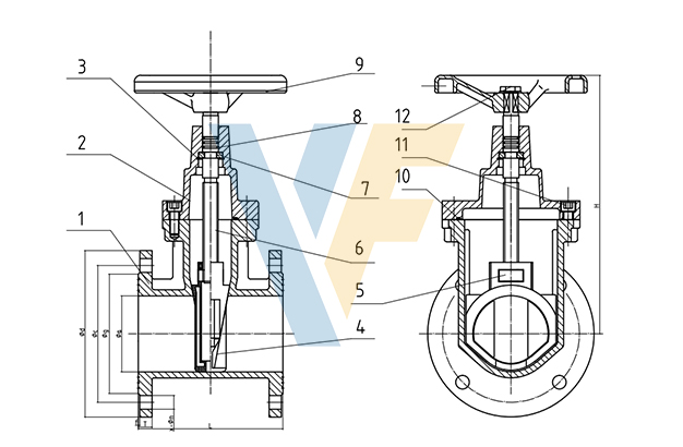 DIN3352 F4 PN10/PN16 Gate Valve