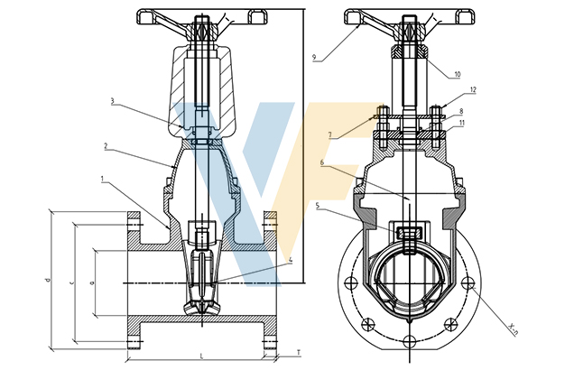 AWWA Rising Stem Resilient Seated Gate Valve