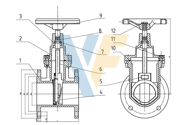 F4 Gate Valve with Brass Nut