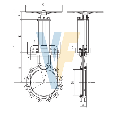 DIN Lug Knife Gate Valve