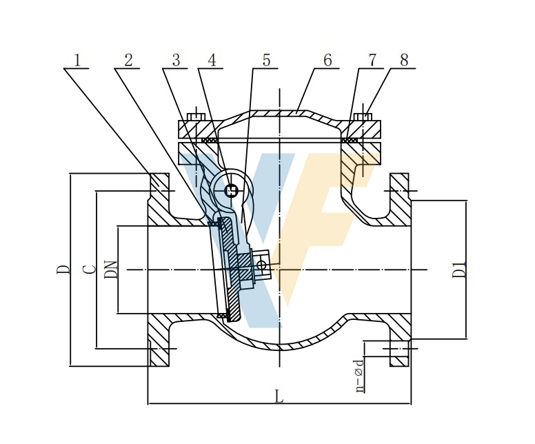 Cast iron swing check valve