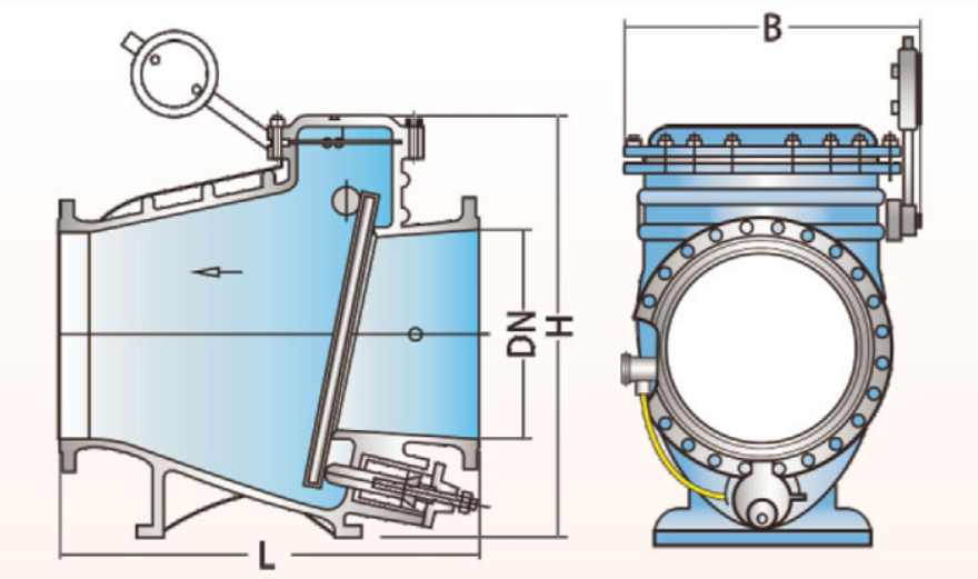 Slow closing check valve