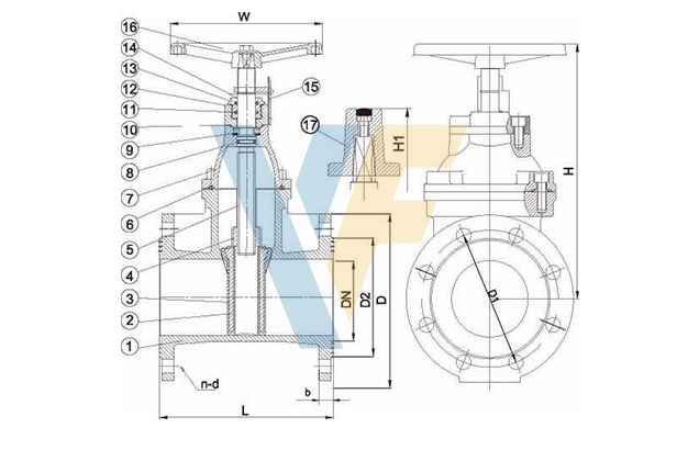 NonRising Stem Resilient Seated Gate Valve with Position Ind