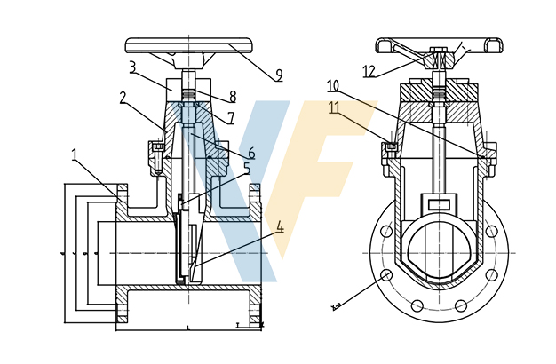 BS5163 Resilient Gate Valve with Brass Nut