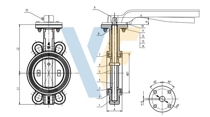 Al Handle Wafer Butterfly Valve